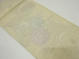 アンティーク　絽紗　草花模様織り出し袋帯（材料）